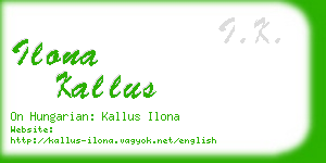 ilona kallus business card